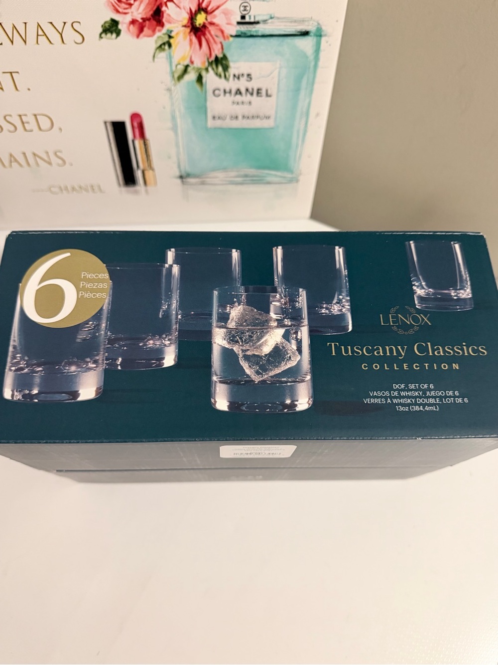 Lenox Tuscany Classics Collection Whiskey Glasses - Teal Box with Gold Accents